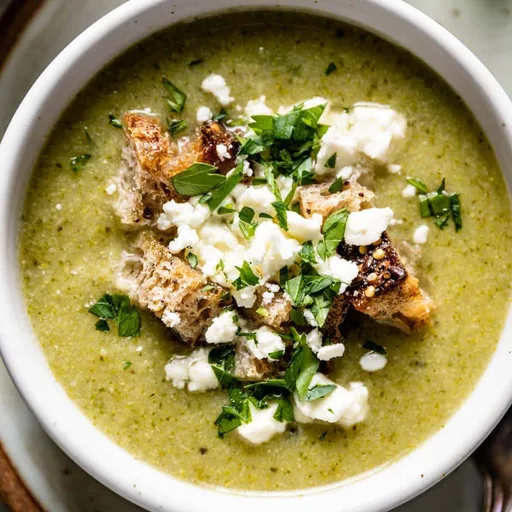 Receta de sopa de brócoli y feta