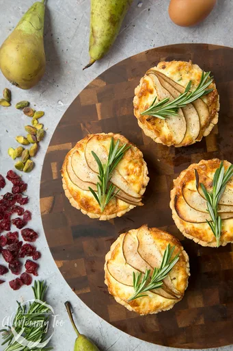 Rosemary Goat’s Cheese Tarts with Sliced Pear Recipe