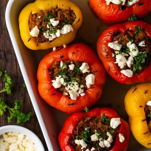 Receta de pimientos rellenos griegos