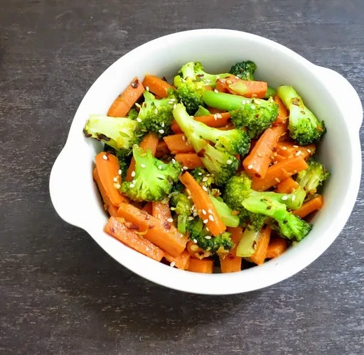 Verduras salteadas de brócoli y zanahoria