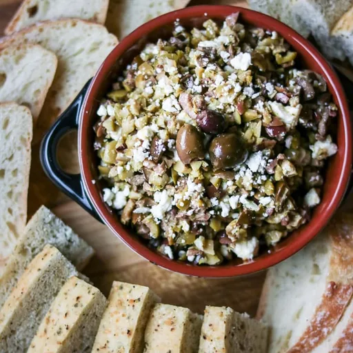 Receta de tapenade de aceitunas al limón con feta