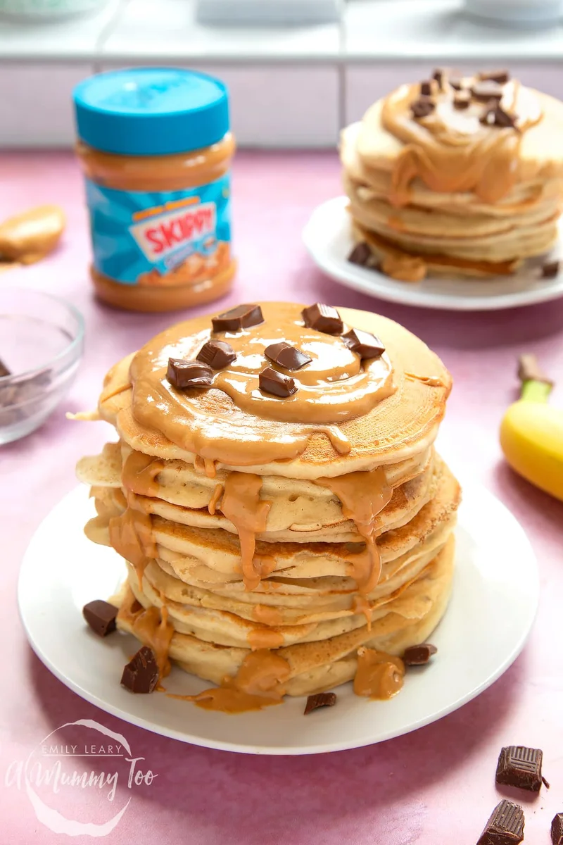 Panquecas veganas com pasta de amendoim