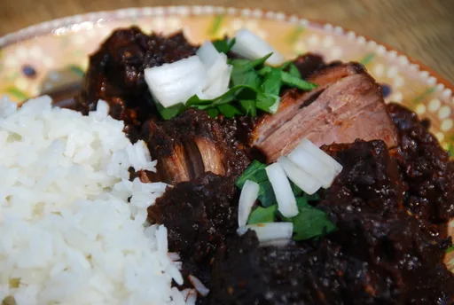 Brisket in Pasilla Chile and Tomatillo Sauce