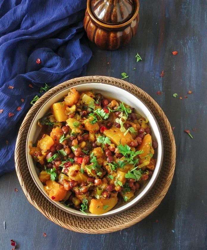 Kale Chane aur Kaddu ki sabzi