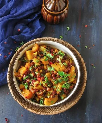 Kale Chane aur Kaddu ki sabzi