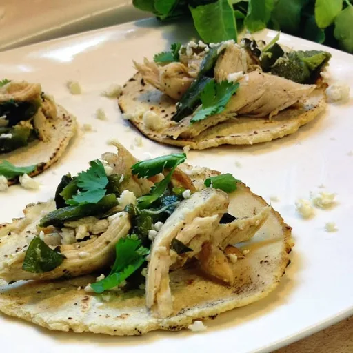 Receta de tacos de pollo con chiles poblanos