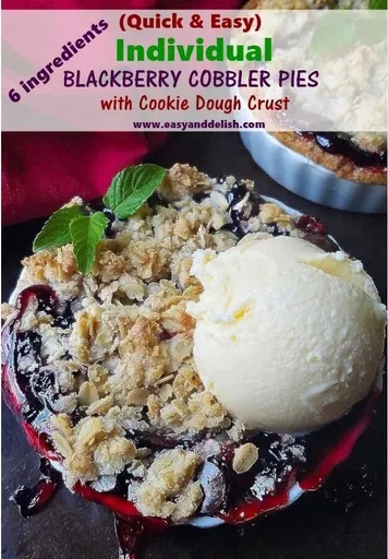 Individual Blackberry Cobbler Pies with Cookie Dough Crust