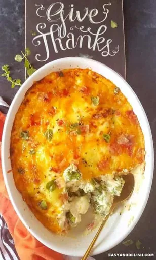 Gratín de brócoli con tocino