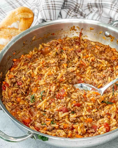 One Pot Orzo Bolognese