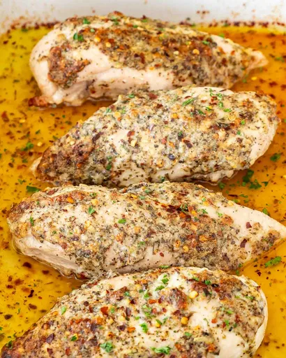 Pollo a las hierbas con parmesano