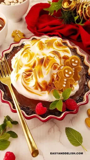 Tarta de chocolate sin horno con merengue