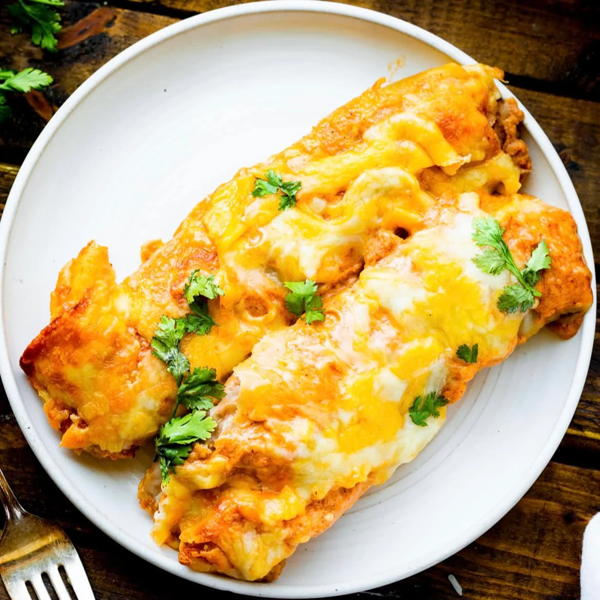 Enchiladas de frijoles y queso