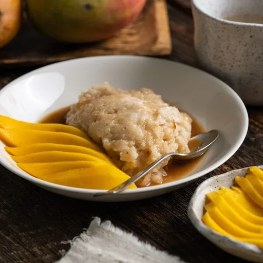 Receta de arroz glutinoso con mango tailandés