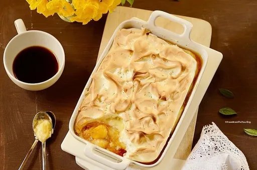 Tarta de merengue de plátano sin base