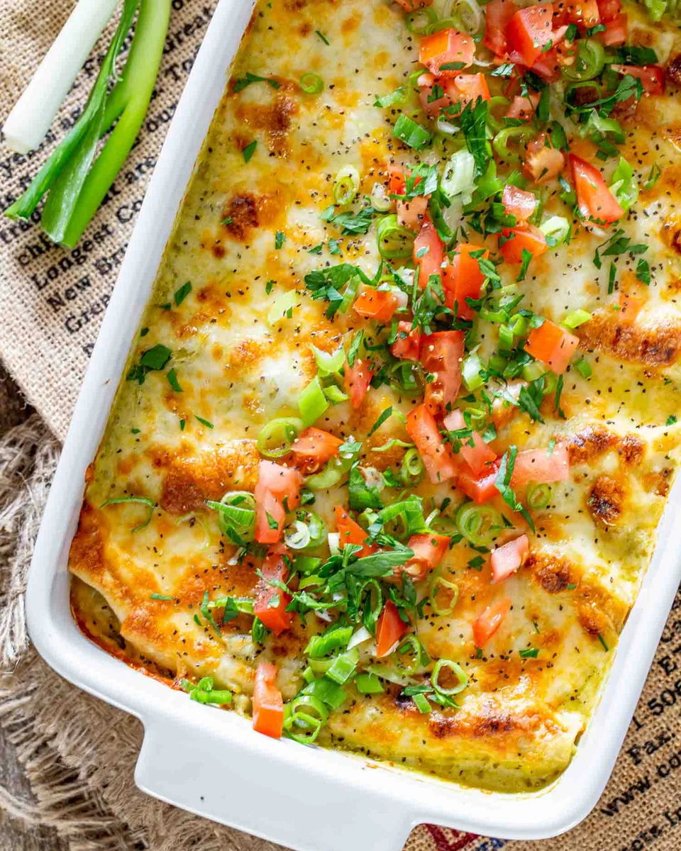 Quick and Easy Green Chile Chicken Enchilada Casserole