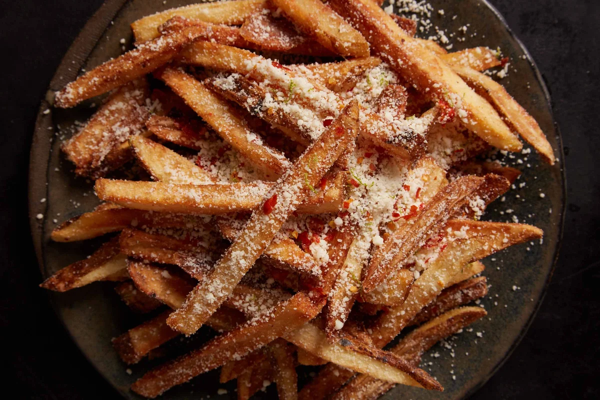 French Fries with Chiltepín Salt and Cotija