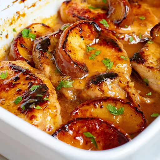 Chuletas de cerdo con manzana