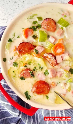 Creamy Ham and Cabbage Soup Recipe