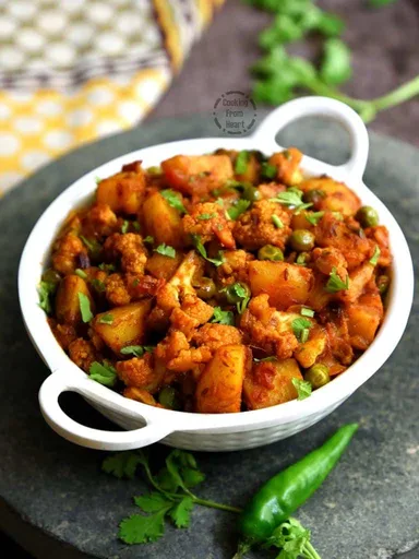 Aloo Gobi Matar | Potato Cauliflower Peas Curry