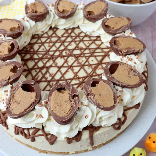 Reese's Peanut Butter Egg Cheesecake (No Bake)