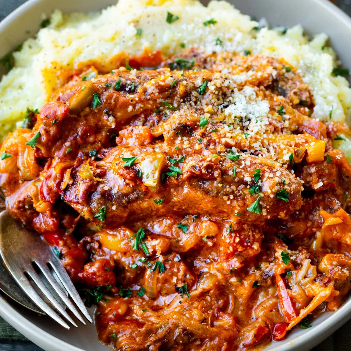 Creamy Sausage and Mashed Potatoes