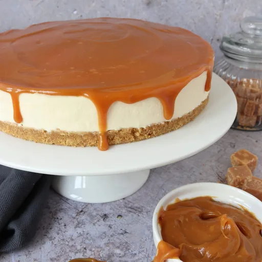 Tarta de queso con caramelo salado (sin horno)