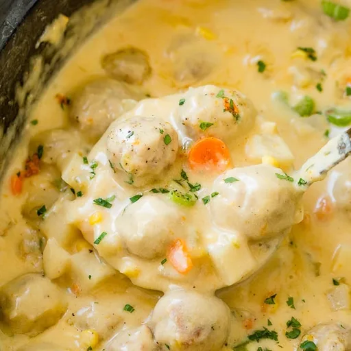 Cheesy Meatball Soup