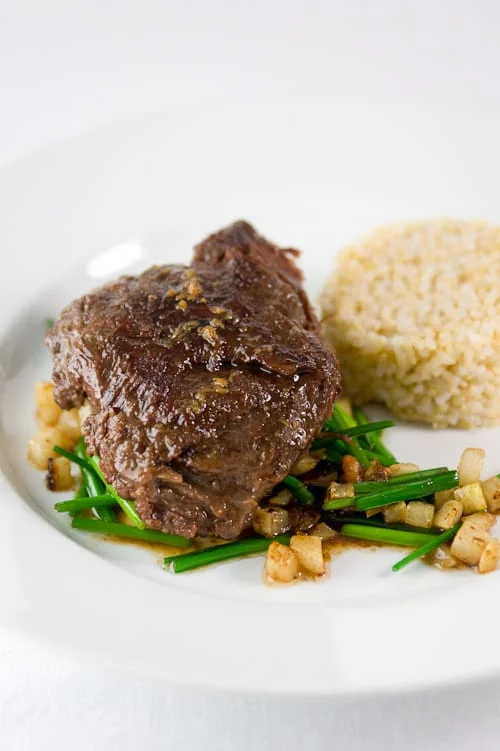 Beef Cheek Confit with Caramelized Turnips