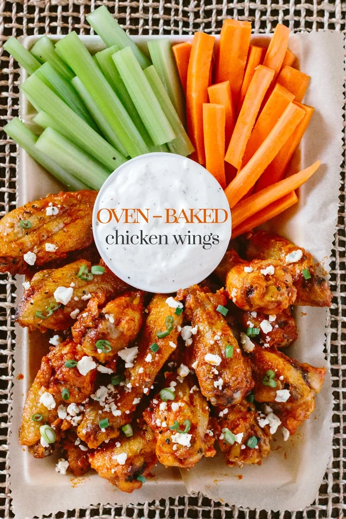 Slow Baked Chicken Wings with Hot Wing Sauce