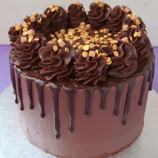 Tarta de chocolate con efecto goteo