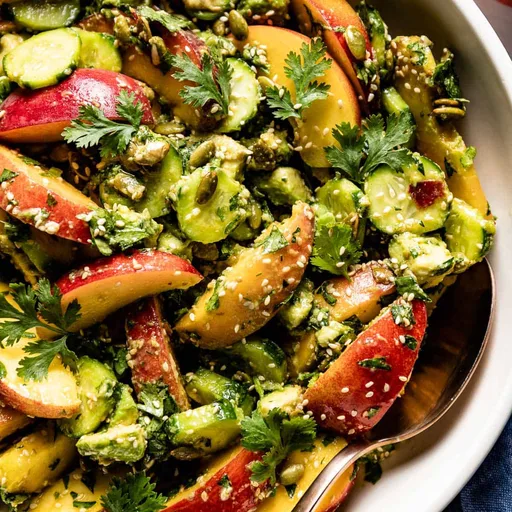 Receta de ensalada de aguacate y melocotón