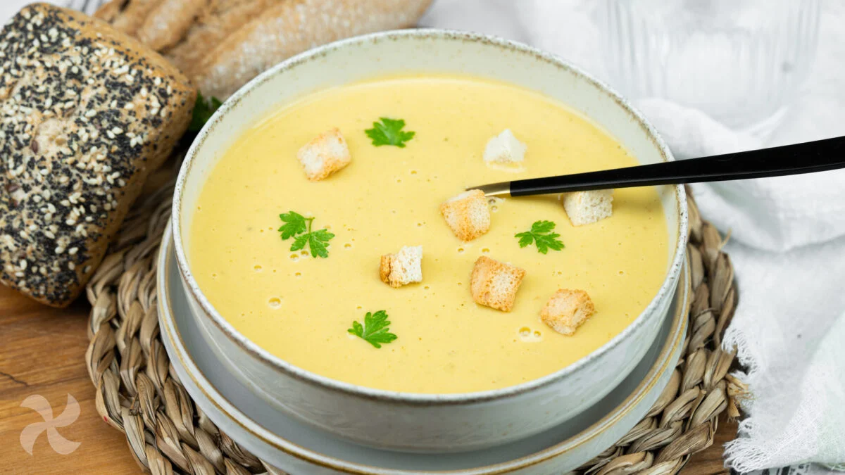 Crema de verduras con quesitos