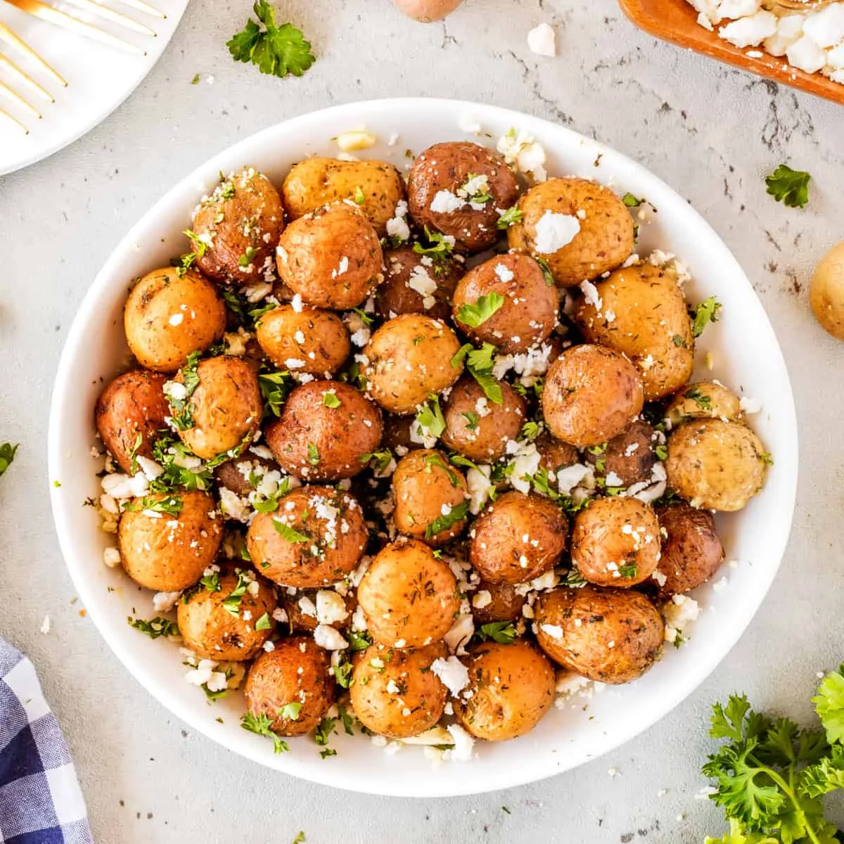 Patatas mediterráneas con feta