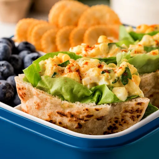 Sándwich de ensalada de huevo en minipitas