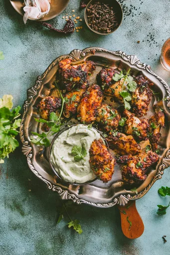 Alitas de pollo Achari en freidora de aire