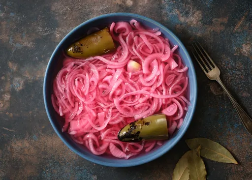 Pickled Onion with Fire Roasted Chiles and Garlic