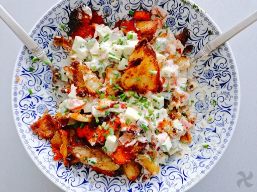 Ensalada de patatas crujientes