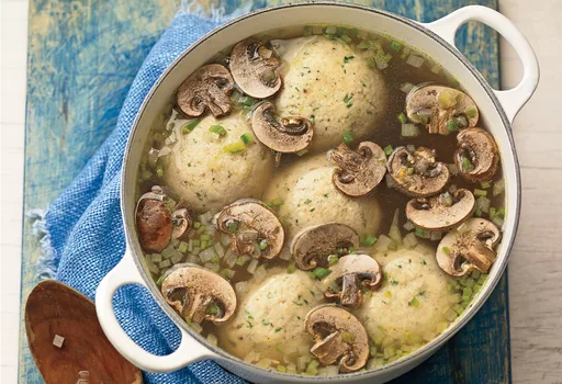 Mushroom-Jalapeño Matzo Ball Soup