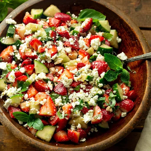 Cucumber Strawberry Feta Salad
