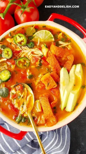 Sopa de Tortilla con Pollo para Weight Watchers en Olla a Presión