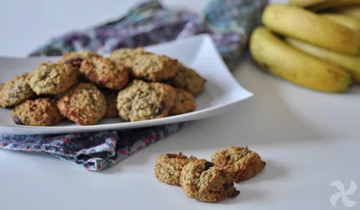 Galletas de plátano y copos de avena