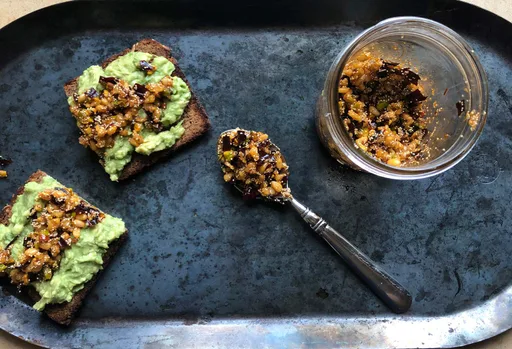 Salsa Macha with Pistachios, Walnuts and Pine Nuts
