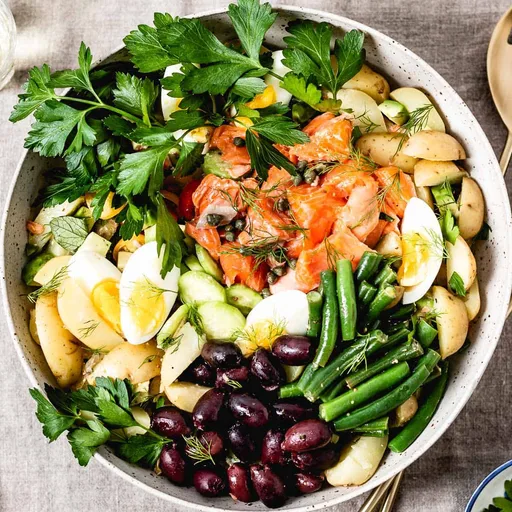 Receta de ensalada Niçoise de salmón