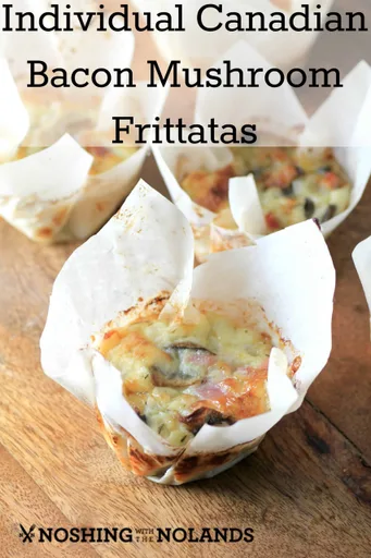 Frittatas individuales de champiñones y bacon canadiense