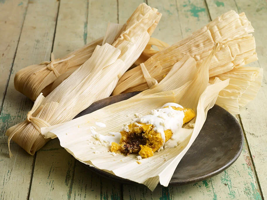 Sweet Potato and Black Bean Tamales