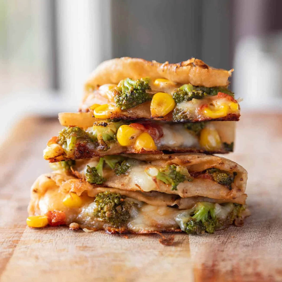 Quesadillas de brócoli y maíz