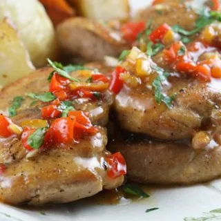 Pollo con salsa de naranja