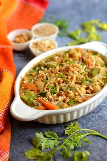 Fideos con curry y verduras