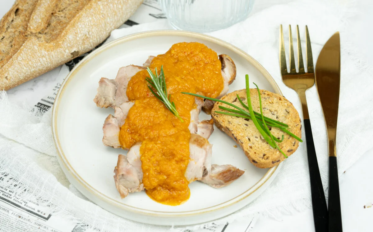 Solomillo en salsa de zanahoria
