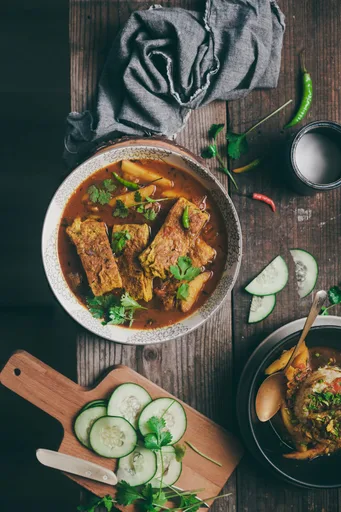 Curry de tortilla de huevo